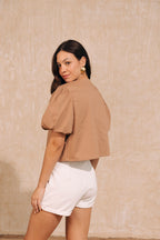 Chaleco lazo con mangas bombachas Luz