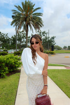 Asimetrica con manga bombacha