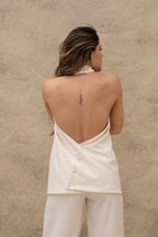 Blusa Refugio cruzada espalda descubierta