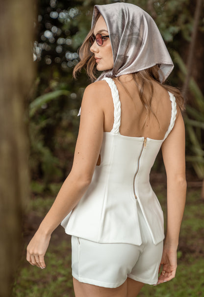 Blusa peplum trenza